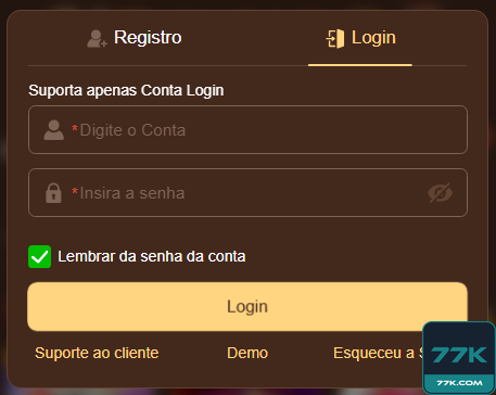 77k.com - entrar em fácil entrada na conta